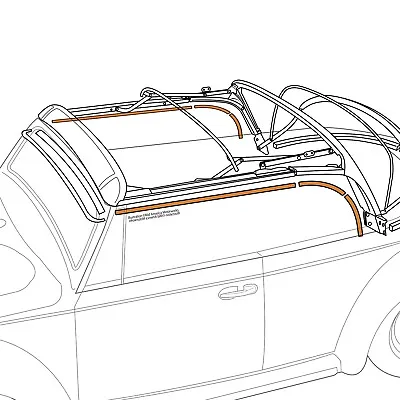 6pc Side Window Seals Kit For 1965-79 Type 1 VW Super / Beetle Bug Convertible • $74.95