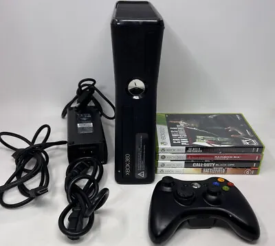 $79.99 • Buy Xbox 360 S Slim Console No Hard Drive Model 1439 W/ 4 Games & Remote Tested