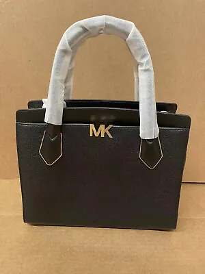 New Michael Kors MK 35T9GO8S3L Montgomery Large Satchel Black Leather Handbag • $109