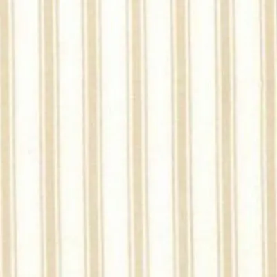 100% Cotton Poplin Craft Fabric By The Metre 3mm TICKING STRIPE Quarter Beige • £7.55