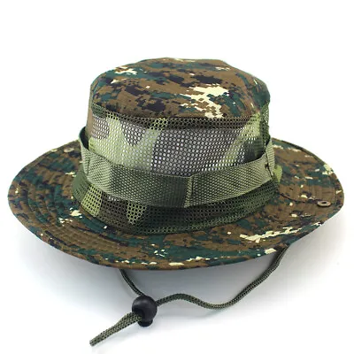 Mens Wild Brim Boonie Bucket Hat Fishing Military Safari Camping Hiking Cap • £11.87