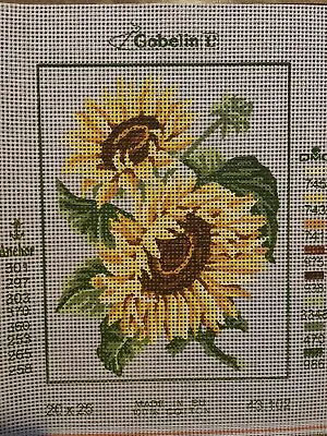 $12.99 • Buy Needlepoint Canvas 20x25 Gobelin L Sunflowers Canvas Only 8x10 Inch