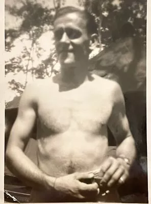 1940s COCKY Muscle BEEFCAKE Soldier Boy VINTAGE PHOTO Shirtless HOT! GAY INT • $9.99