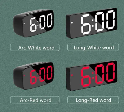 Large Digital LED Display Alarm Clock Snooze Temperature Mode Voice Control • $8.99