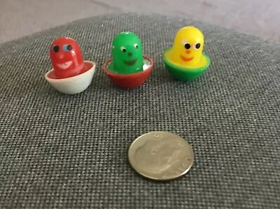 Vintage Gumball? Prize Miniature Roly Poly With Smiley Face Lot Of 3 HK • $5