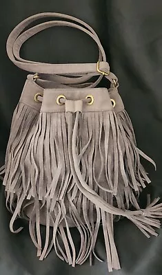 Joe Boxer Fringe Boho Bucket Bag Crossbody Purse Bag • $24