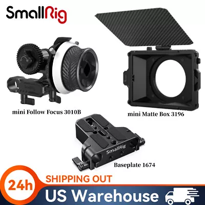 SmallRig Mini Follow Focus Kit 3010 +Mini Matte Box+Universal Baseplate  • $175.41