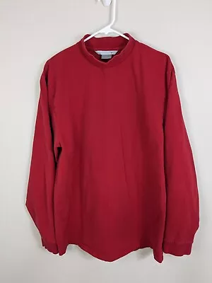 Vintage Nike Sweatshirt Men's Large Red High-Neck Long Sleeve Lightweight • $20