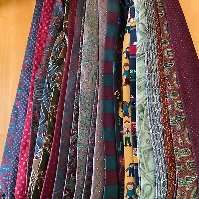 Lot Of 20 Men's Neckties Ties Various Brands Designers Fabrics Colors • $40