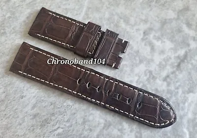 Genuine OEM Officine Panerai 24/22mm Brown Leather Watch Strap Band PRE-OWNED  • £185