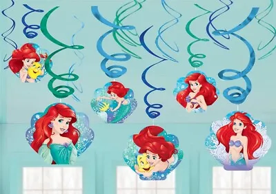 The Little Mermaid Ariel Party Swirl Decorations 12pk - Little Mermaid Supplies • $1.91