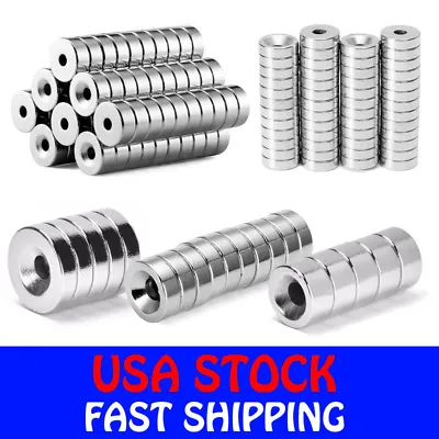 N35 Countersunk Ring Round Disc Strong Magnets Rare Earth Neodymium Hole • $32.46