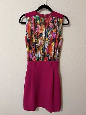 Beautiful Preen By Thornton Bregazzi Midi Silk Sleeveless Dress XS Raspberry • $79.99