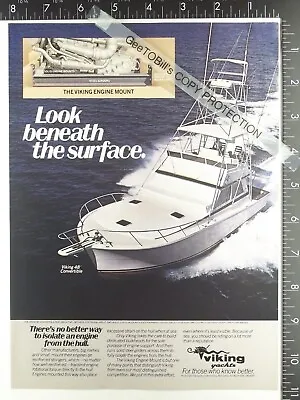 1987 ADVERTISING ADVERTISEMENT AD For Viking 48 Convertible Boat Yacht 1986 1988 • $12.50