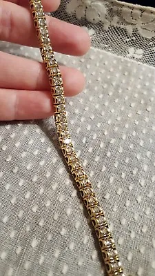 14K Yellow Gold 5 Cttw. DIAMOND TENNIS BRACELET NO PRONGS (40) .12 Pt. Stones • $4301.10