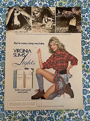 Vintage 1981 Virginia Slims Cigarettes Print Ad Sexy Woman Boots Shorts • $3.88