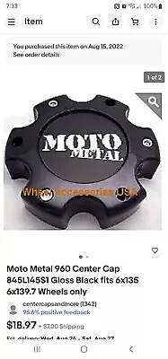 4 NEW Moto Metal MO960 Matte Black Wheel Rim Center Caps Fits 6X135 6X139.7   • $59