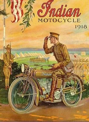 Vintage Indian Motorcycle PHOTO 1918 Military War Advertisement • $5.48