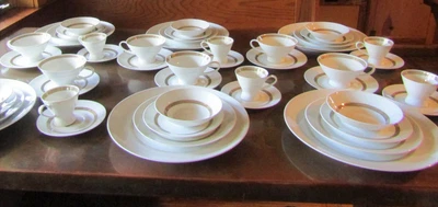 $475 • Buy Rosenthal Raymond Loewy Taupe Band Service For 6 Dinnerware
