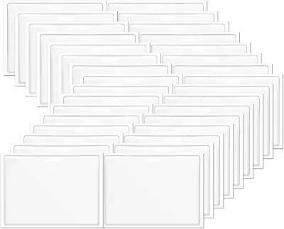 32Pcs Self Index Card Pockets For 3  X4.7  Card Clear Plastic Labels Holders L • $27.99