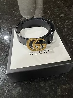 NEW Gucci GG Marmont Belt  100% Authentic Size 95 Black • $380