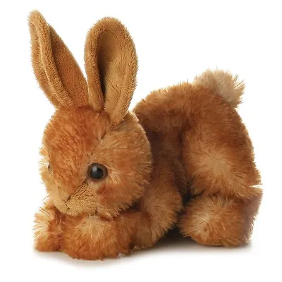 BROWN BUNNY RABBIT SOFT TEDDY BEAR TOY AURORA FLOPSIES PLUSH CUDDLY 18cm KIDS • £9.89