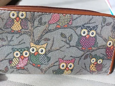 £1.50 • Buy Ladies Large Fabric Purse Wallet, With Glitter Owl Print