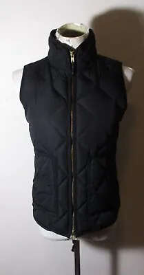 Women's J. CREW Black Full Zip Down Insulated Vest Size XS • $28