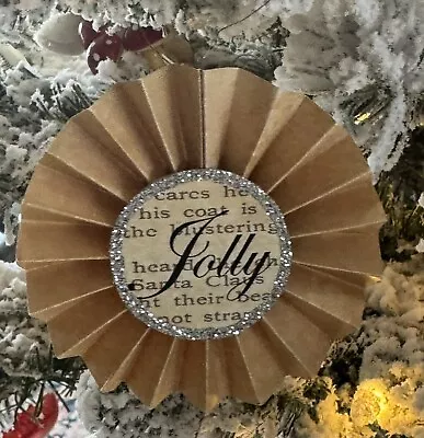 Bethany Lowe Vintage 7 Rosette Xmas Pleated Victorian Ephemera Paper ORNAMENTS • $14