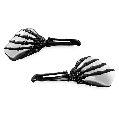 $113.39 • Buy Kuryakyn - 1764 - Skeleton Hand Mirrors, Black Stem With Chrome Head