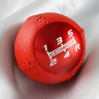 Car Shift Knob 5-Speed Mugen Red PVC Leather For Honda Civic CRX Acura • $64.67