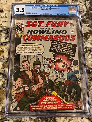 Sgt. Fury And His Howling Commandos #1 Cgc 3.5 Ow-wh Pages 1st Sgt Fury Sa Key • $2255