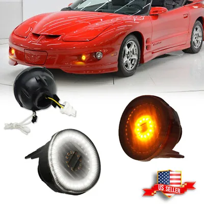 For 98-02 Pontiac Firebird Smoked Switchback LED Front Bumper DRL Signal Lights • $59.99
