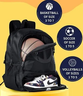 TRAILKICKER Mesh Black Basketball Soccer Bag Backpack Sports Volleyball Footbal • $26