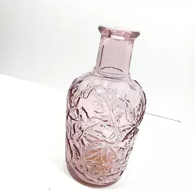 Libbey Amethyst Bottle Vase Maple Leaf Made In Canada • $25