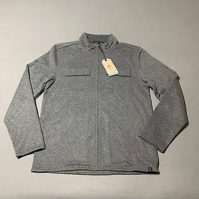Prana Brookland Sweater Jacket Mens Large Gray Wool Blend Full Zip Shacket New • $44.90