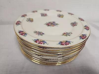 Haas Czjzek H&C Coronado Parisian Chintz DESSERT Plates Set Of 8 Czech Porcelain • $69.95