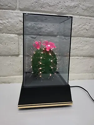 80s Vintage Fiber Optic Cactus Lamp 1988 Color Changing Light WORKS • $54.99