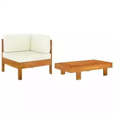 Outdoor Garden Lounge Set Acacia Wood With Cream Cushions Patio Furniture • $347.85