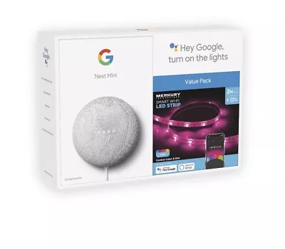 Google Nest Mini 2nd Gen Merkury Innovations Smart LED Strip Light New Combo • $40