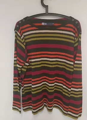 £7.99 • Buy Isle Collection Womems Casual Stripe Long Sleeve Top Size XL 22-24