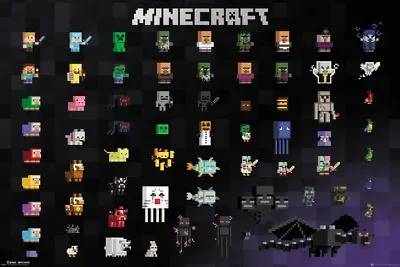 Minecraft Pixel Sprites 91.5x61 Cm Maxi Poster New 100% Official Merchandise • £7.99