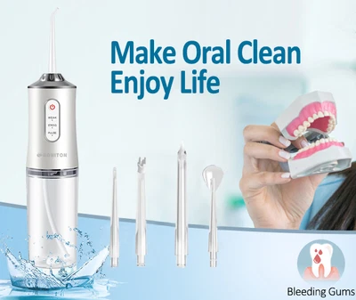 £11.87 • Buy Cordless Water Flosser Teeth Cleaner Portable Dental Floss 4 Jet Tips Gifts Sets