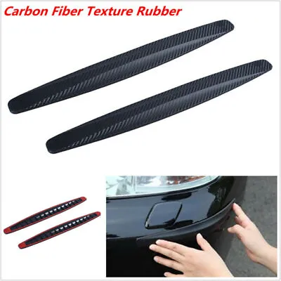 2x Car SUV Bumper Edge Lip Anti-rub Protector Carbon Fiber Texture Rubber Strips • $15.21