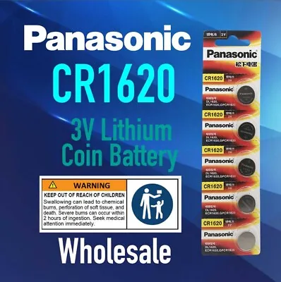 Panasonic CR1620 DL1620 ECR1620 GPCR1620 3V Lithium Battery Wholesale • $6.79
