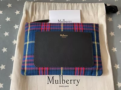 Fabulous NEW Mulberry CLUTCH / POUCH / MAKE UP BAG ~ Tartan & Silky Calf Leather • £75