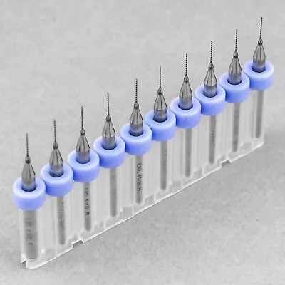 10pcs 0.4mm Micro Tungsten Carbide Twist Drill Bit PCB For Dremel Rotary CNC • $10.41