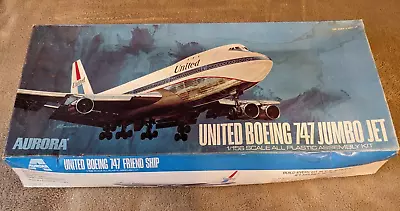 Aurora 1972 United Boeing Jumbo Jet 747 1/156 Scale Plastic Model Aircraft Open • $20.01