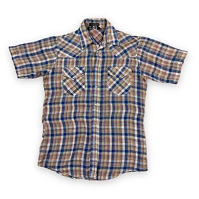 Townsley Western Button Up Shirt Sleeve Shirt Mens Small Pearl Snaps Super Thin • $19.99
