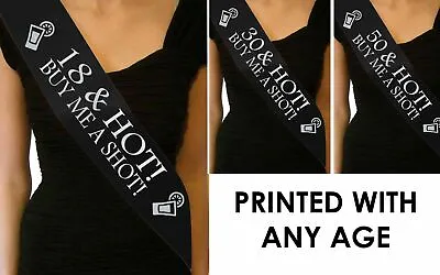 18th 21st 30th 40th 50th 60th Shot Funny Birthday Sash Black Gift Decoration • £4.95